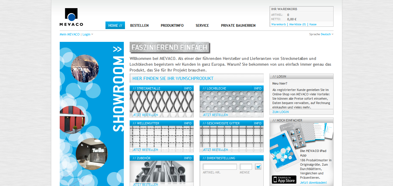 Streckmetalle und Lochbleche sind langweilig? Nicht in diesem Shop, Web: http://www.mevaco.de